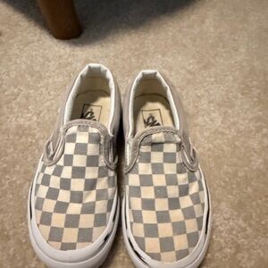 Vans Kids Checkered Gray and White Sneakers